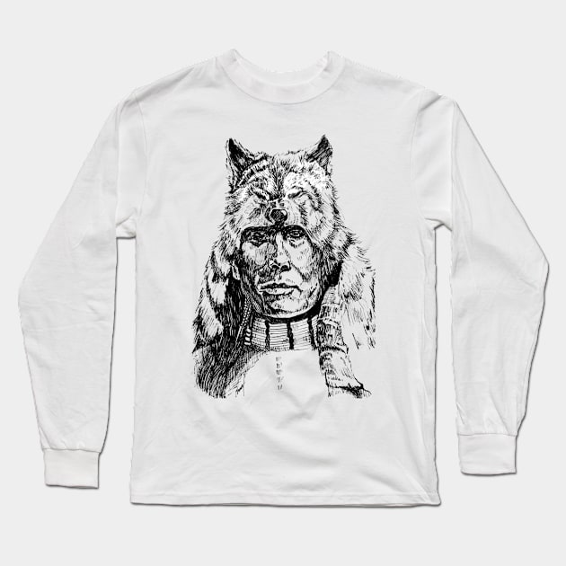 wolf warrior Long Sleeve T-Shirt by Cryptid Kitty